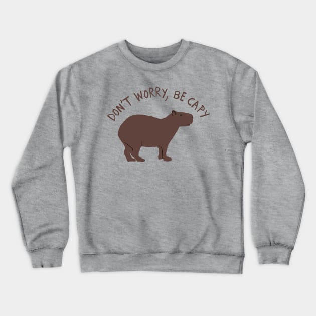 Happy Capybara Crewneck Sweatshirt by ahadden